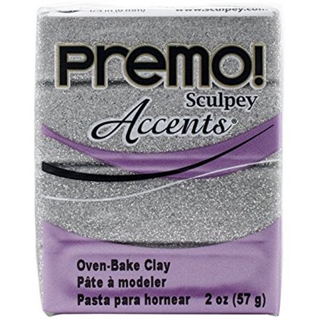 Premo! Accents White Gold Glitter