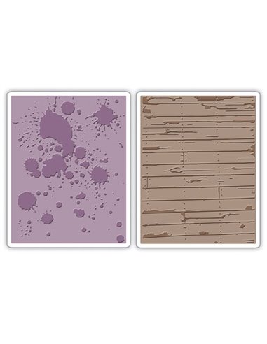 Carpetas de embossing Ink Splats y Wood Planks