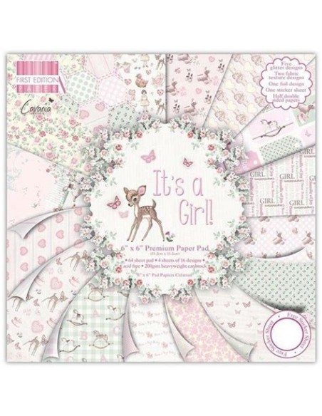 Bloc de papeles de bebe It's a Girl niña 15cm